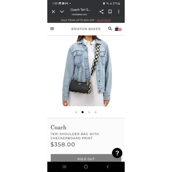 COACH Teri Crossbody Shoulder Bag Checkerboard Chalk/Black Coachtopia CR103 - Picture 6 of 10